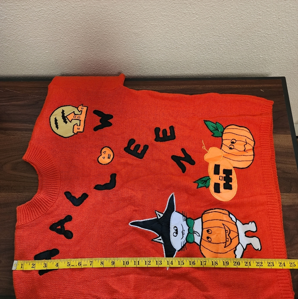 NWT Vintage Shenanigans Halloween Pumpkin Embroidered Sweater - Picture 9 of 9